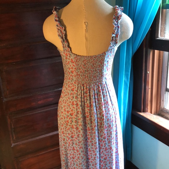 American Eagle 🦅 sundress med/midi/smocked in back/stretch strap makes ruffle - Picture 6 of 12